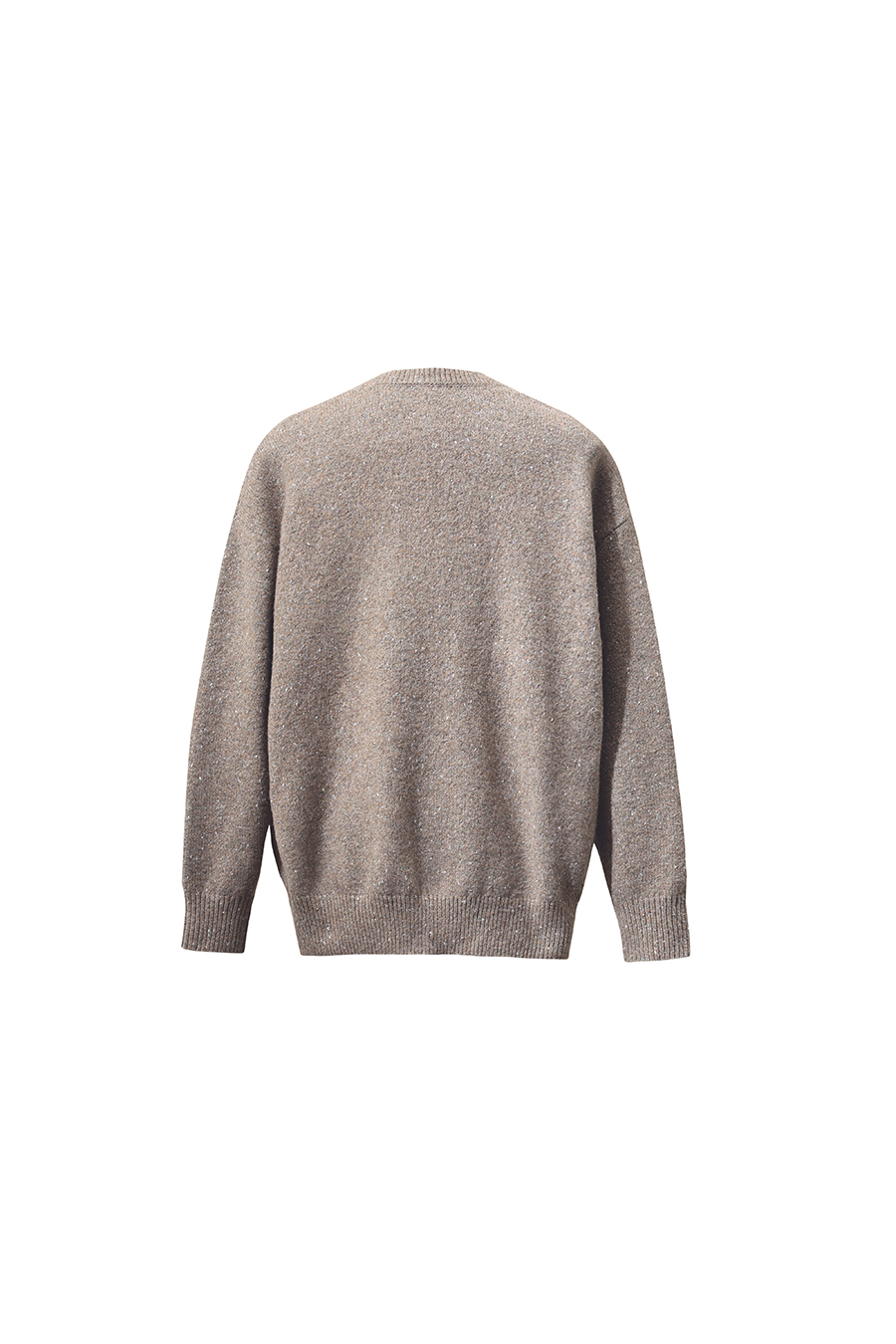 Silver Metallic Fancy Yarn Beaded Sweater|AMII