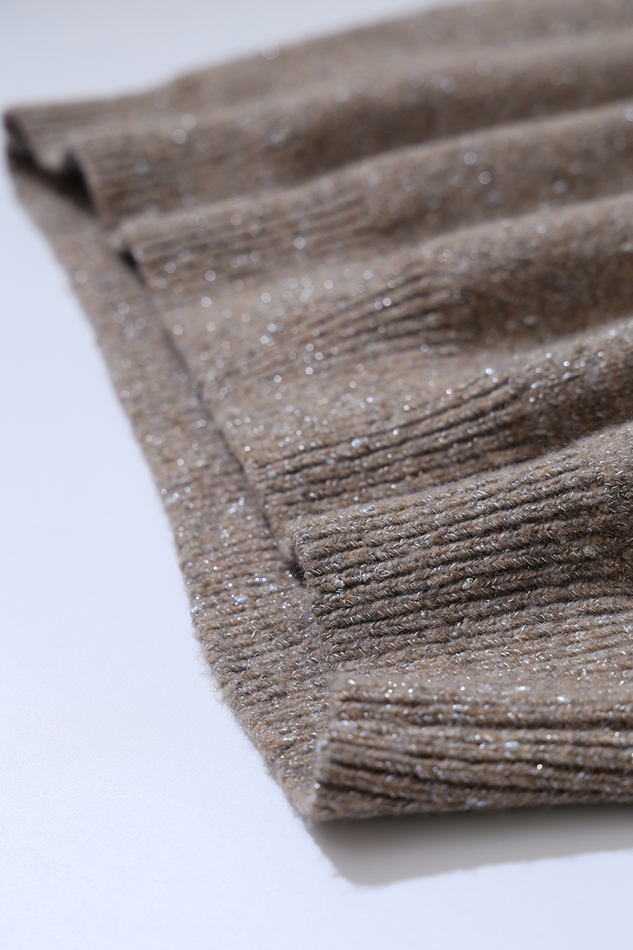 Silver Metallic Fancy Yarn Beaded Sweater|AMII