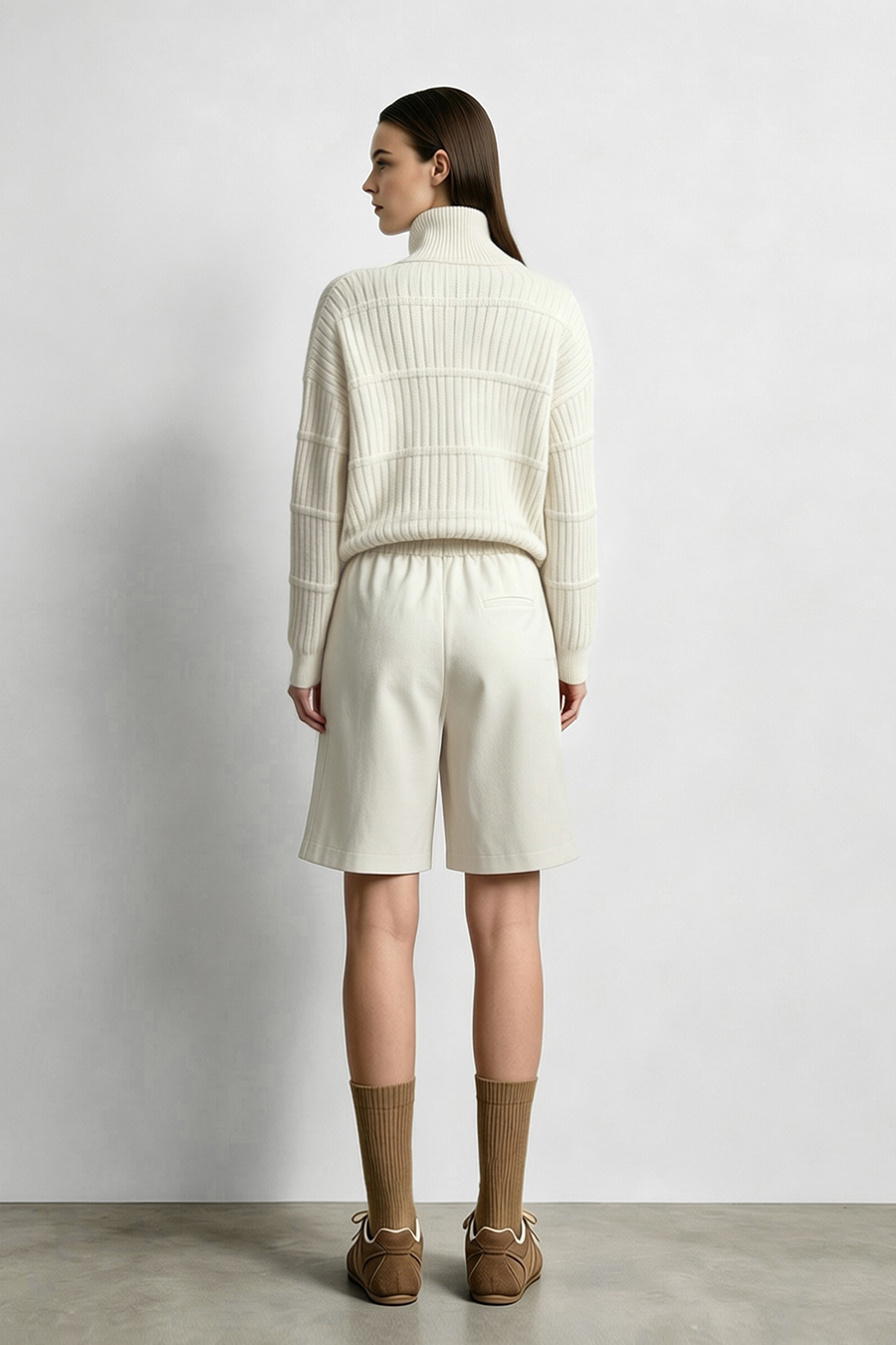 Button Half-Placket Sweater|AMII