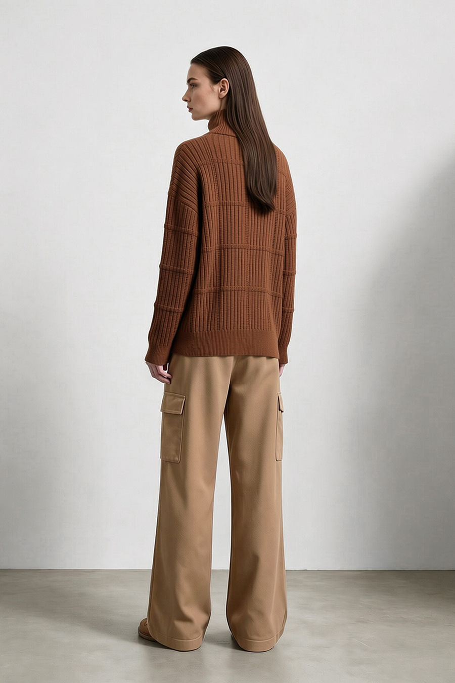 Button Half-Placket Sweater|AMII