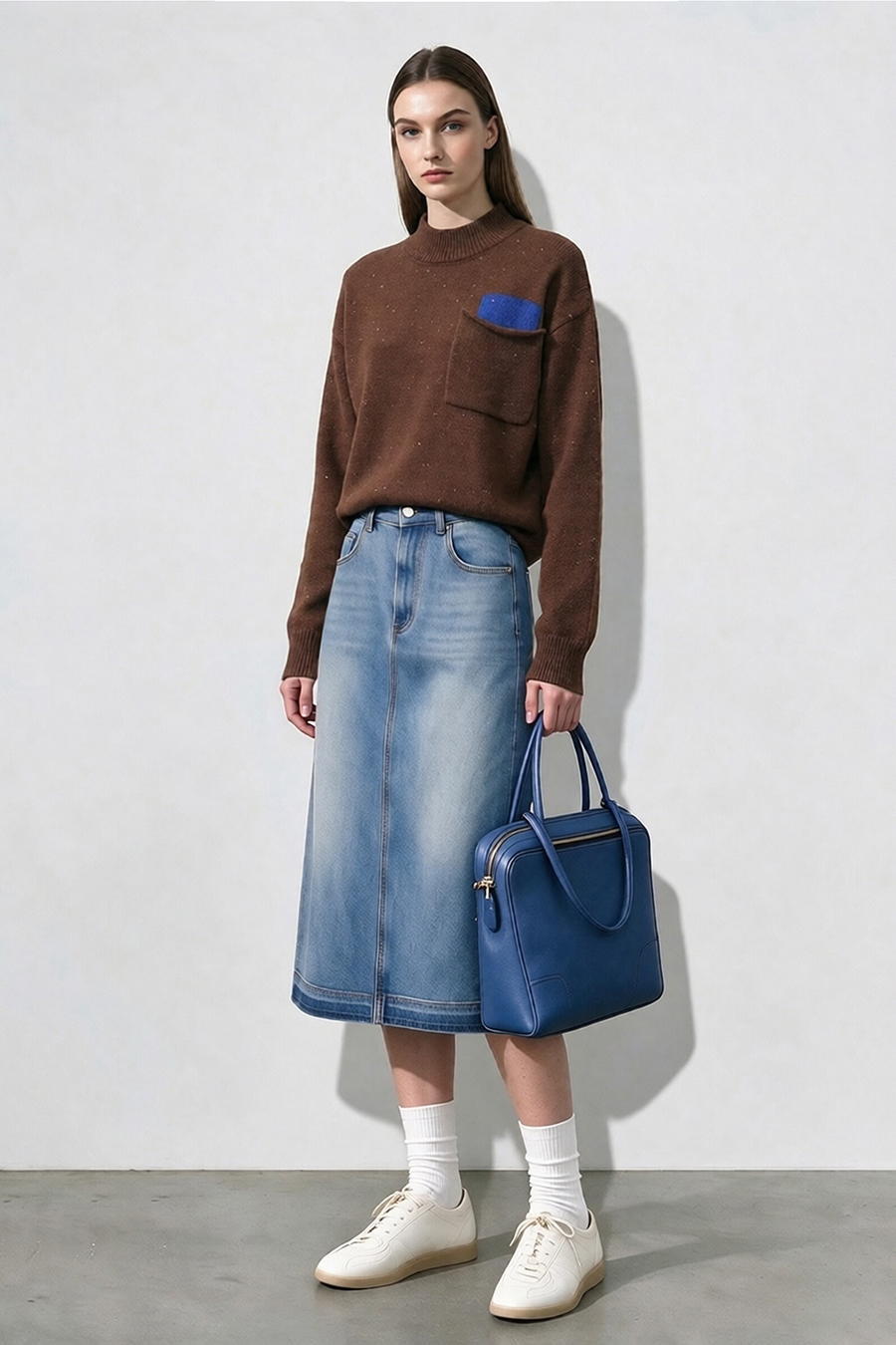Sequin Yarn Color-Block Sweater|AMII