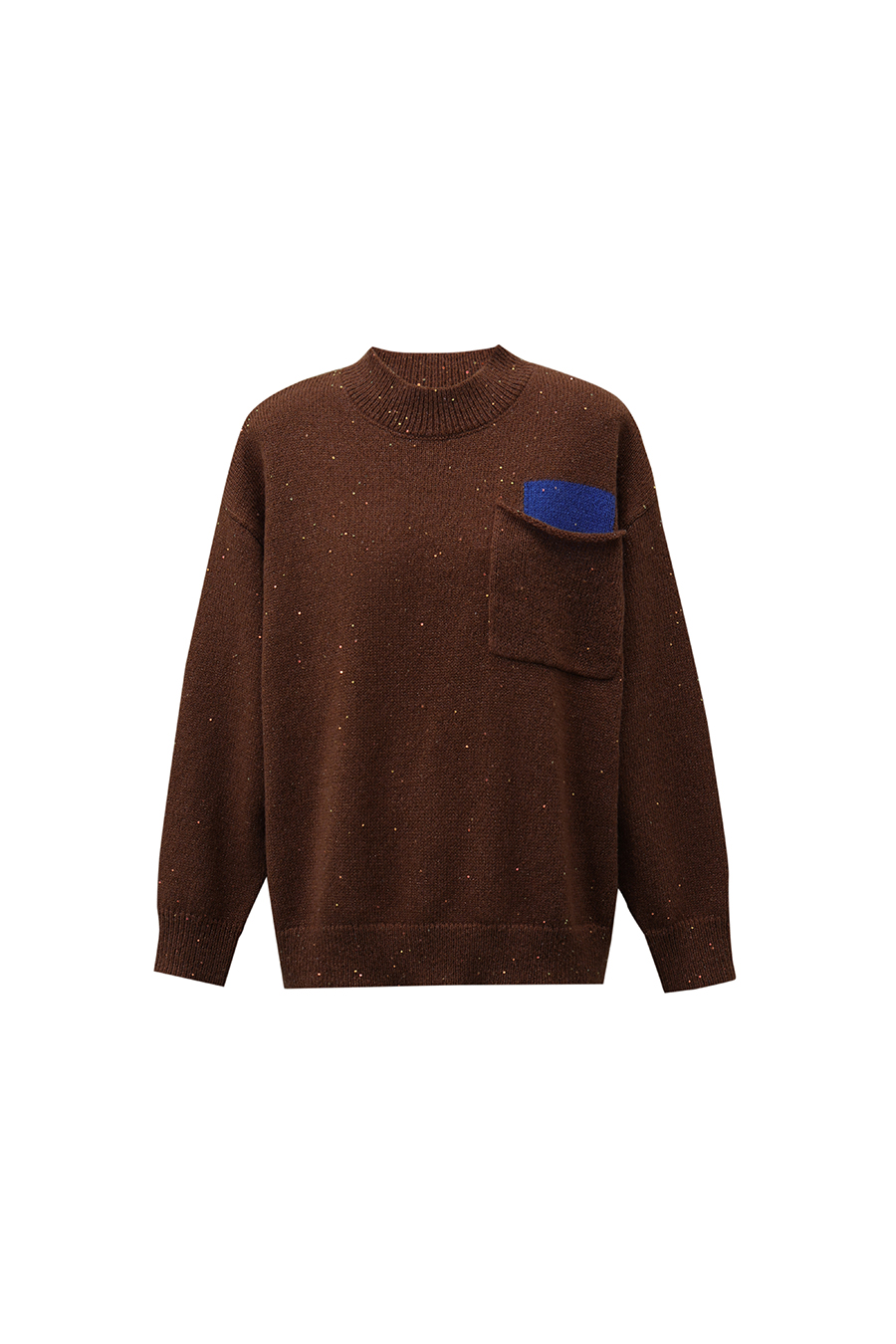 Sequin Yarn Color-Block Sweater|AMII