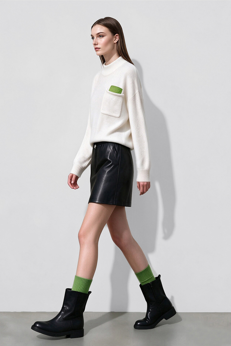 Sequin Yarn Color-Block Sweater|AMII