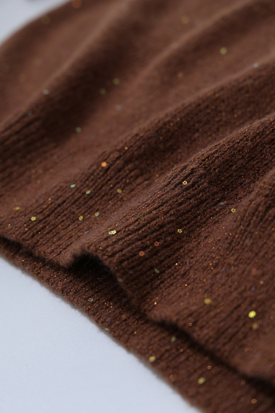 Sequin Yarn Color-Block Sweater|AMII
