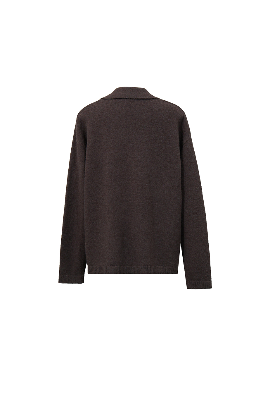 Lapel Collar Drop-Shoulder Sweater|AMII