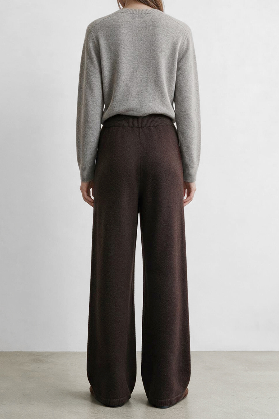 Knit Wide-Leg Casual Pants|AMII