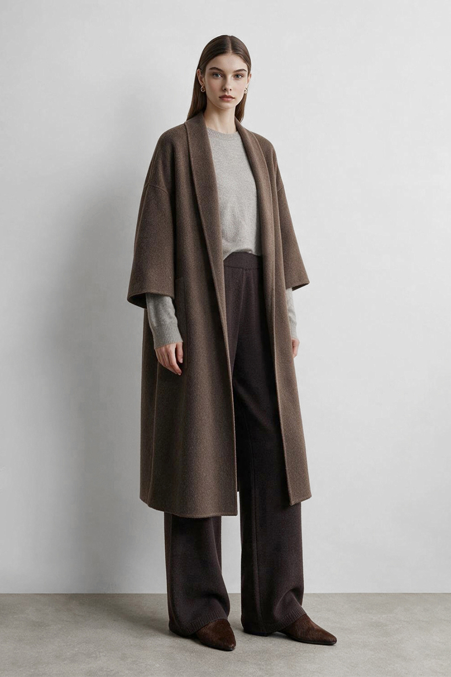 Knit Wide-Leg Casual Pants|AMII