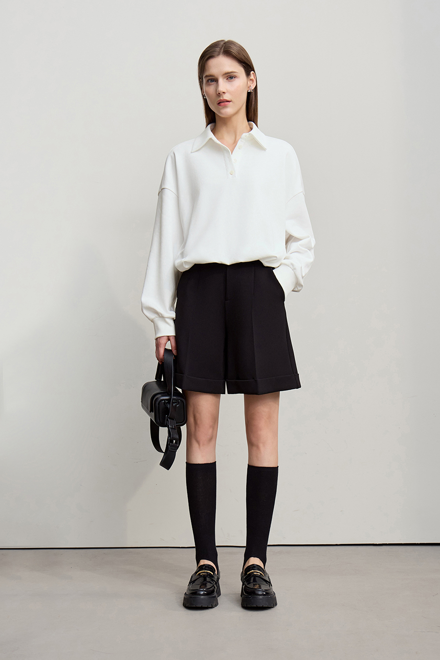 Drop Shoulder Batwing Sleeve Cotton Sweatshirt