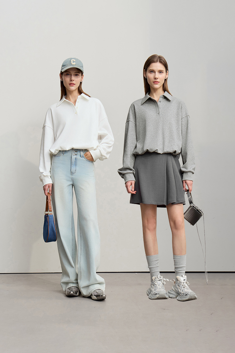 Drop Shoulder Batwing Sleeve Cotton Sweatshirt