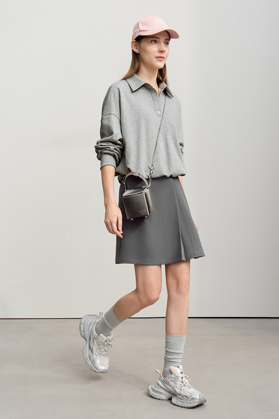 Drop Shoulder Batwing Sleeve Cotton Sweatshirt