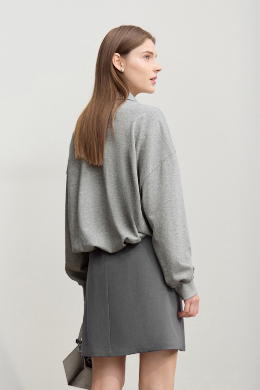 Drop Shoulder Batwing Sleeve Cotton Sweatshirt