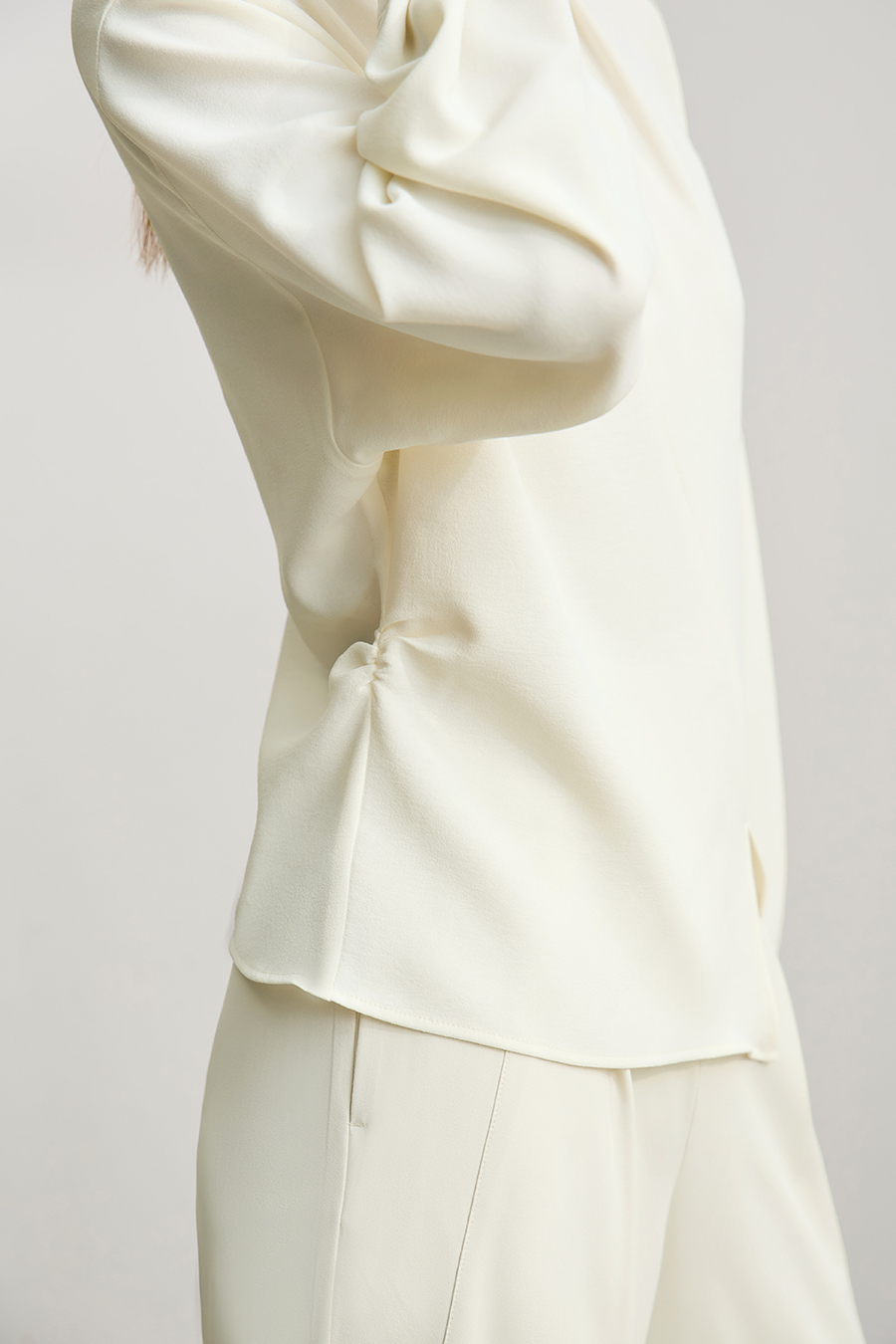 Asymmetric Slit Chiffon Top