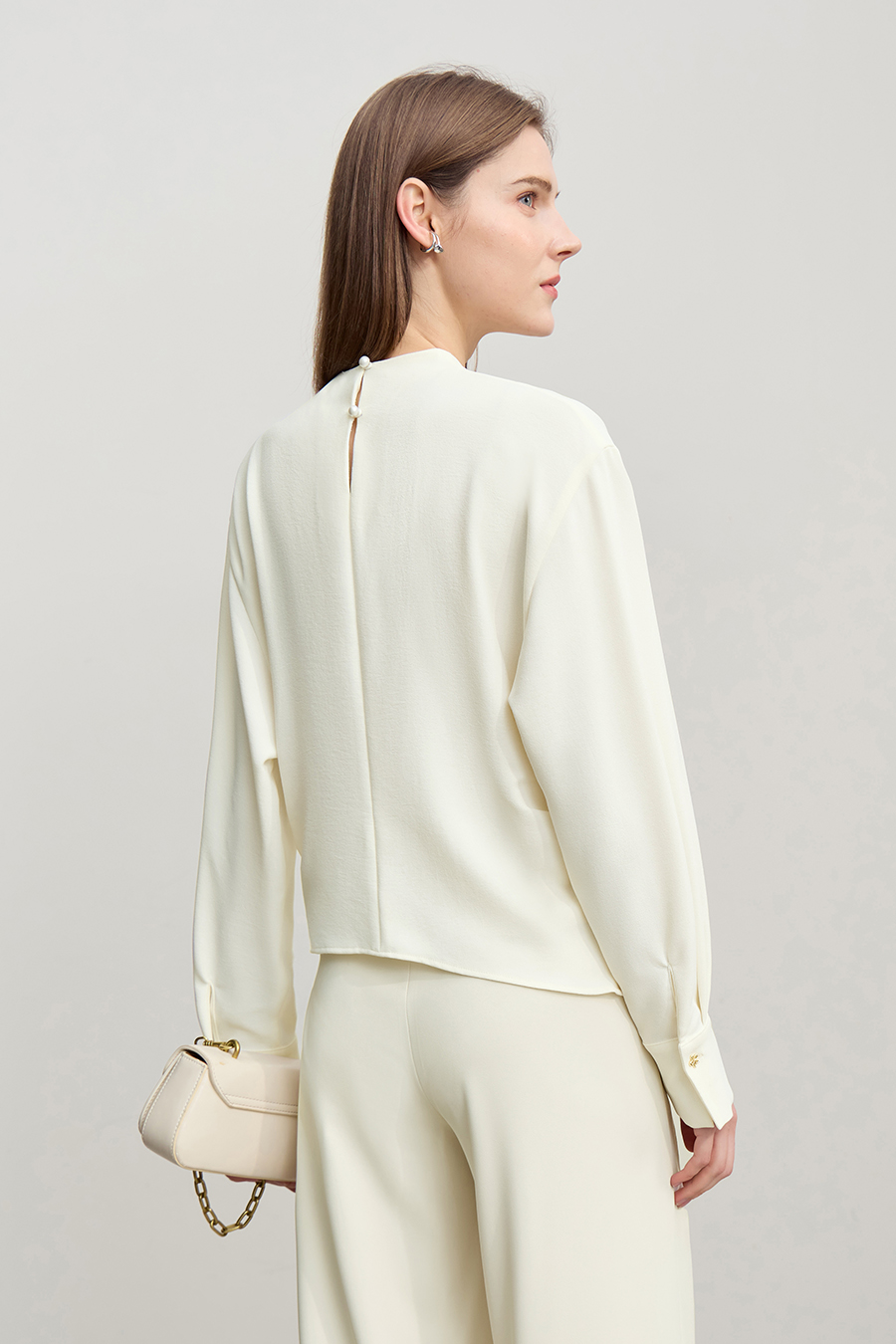 Asymmetric Slit Chiffon Top