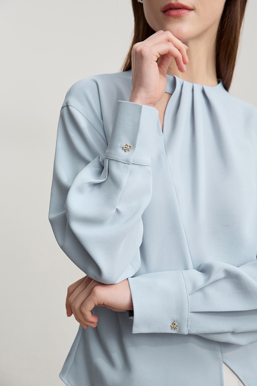 Asymmetric Slit Chiffon Top