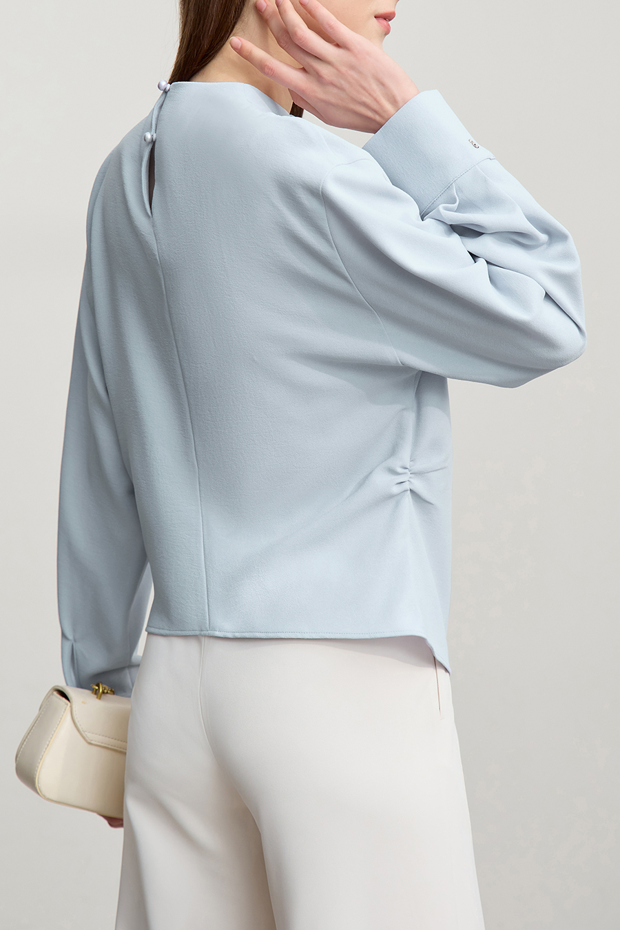 Asymmetric Slit Chiffon Top