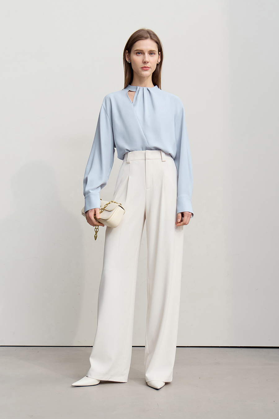 Asymmetric Slit Chiffon Top