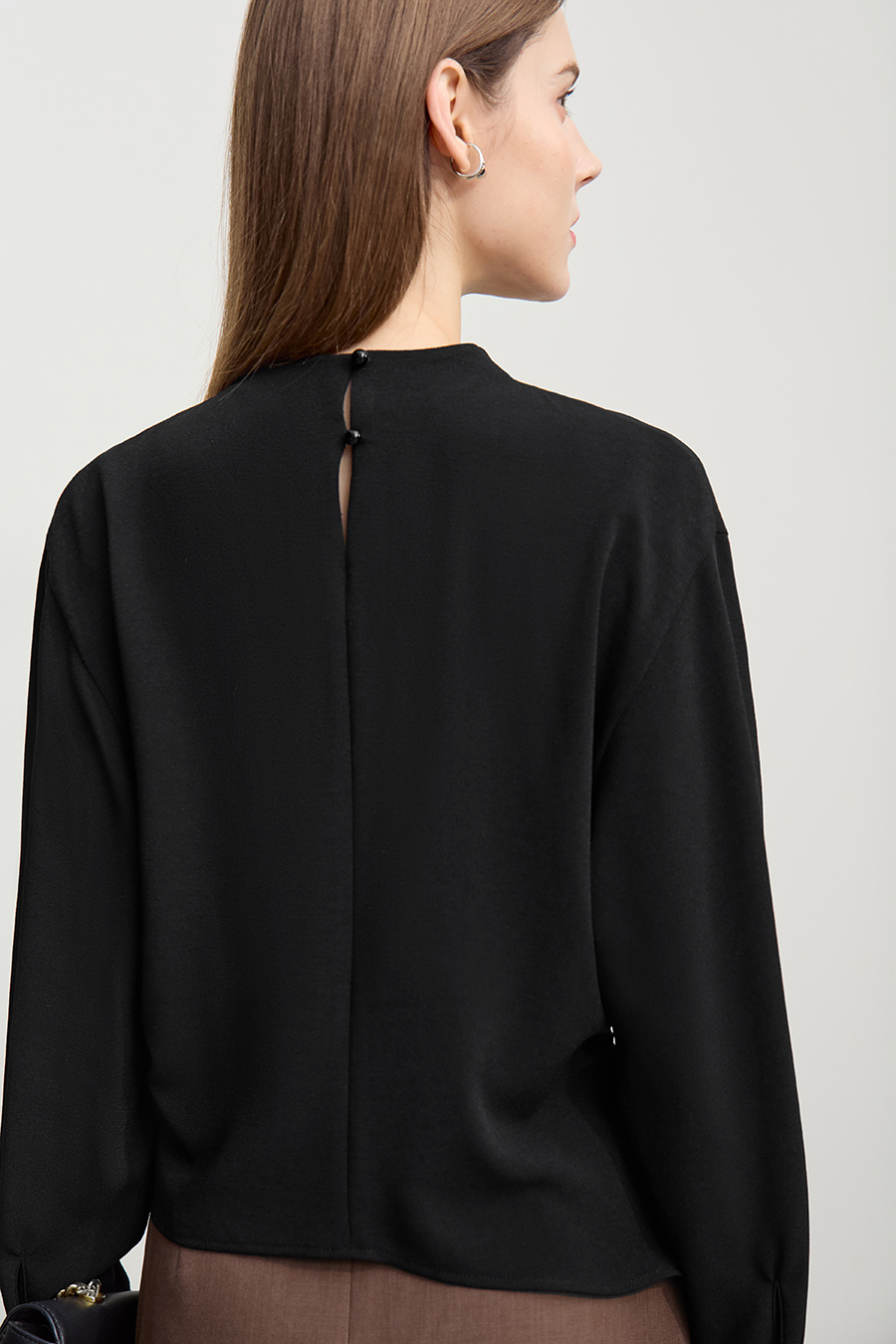 Asymmetric Slit Chiffon Top