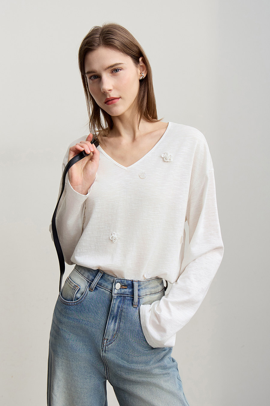 Sequin Embellished Cotton T-shirt