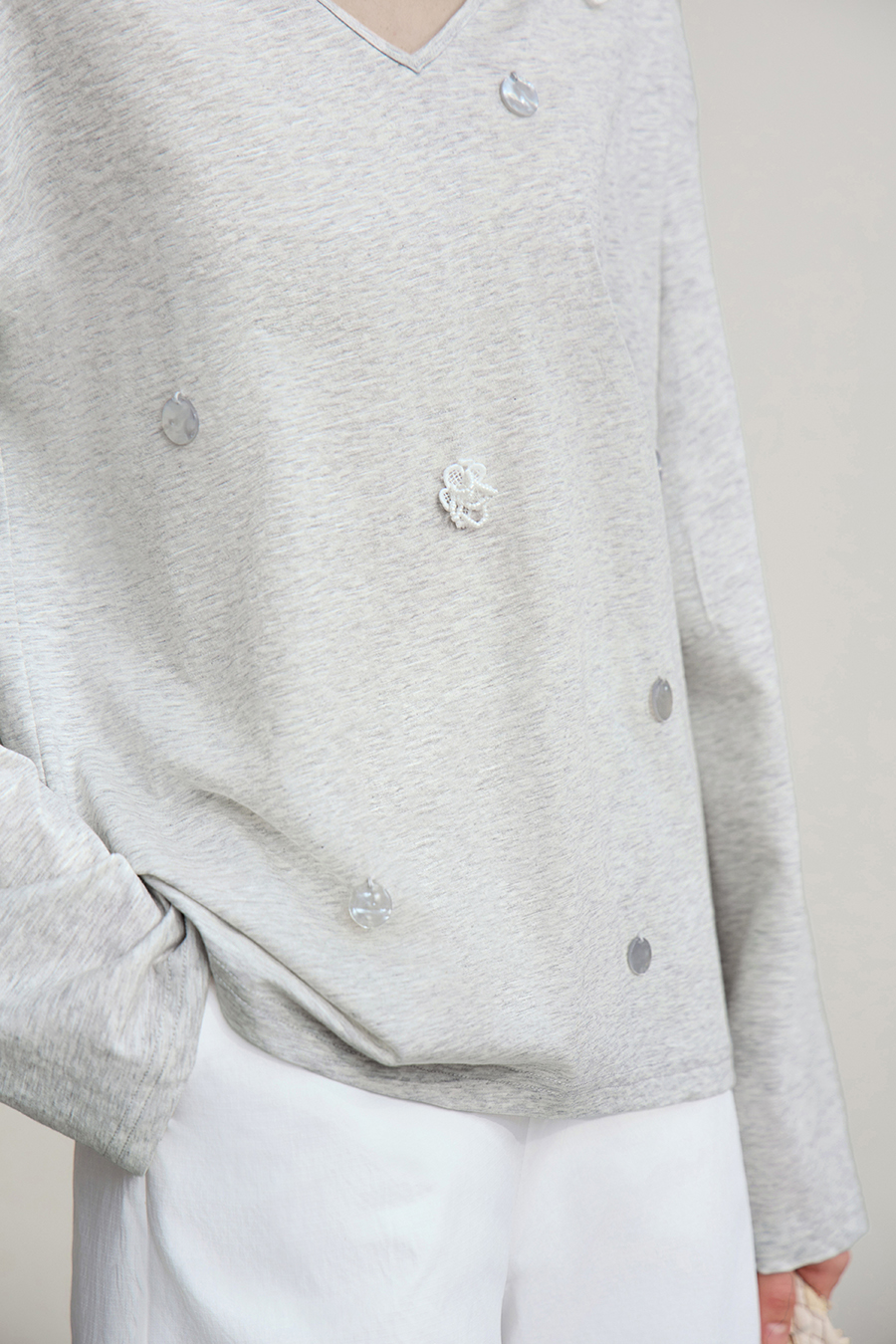 Sequin Embellished Cotton T-shirt