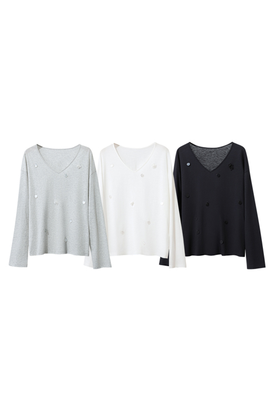 Sequin Embellished Cotton T-shirt