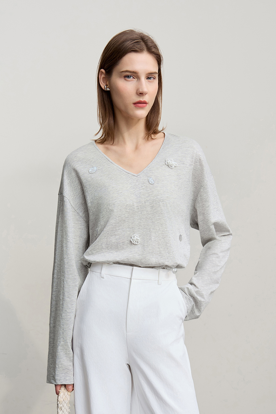Sequin Embellished Cotton T-shirt