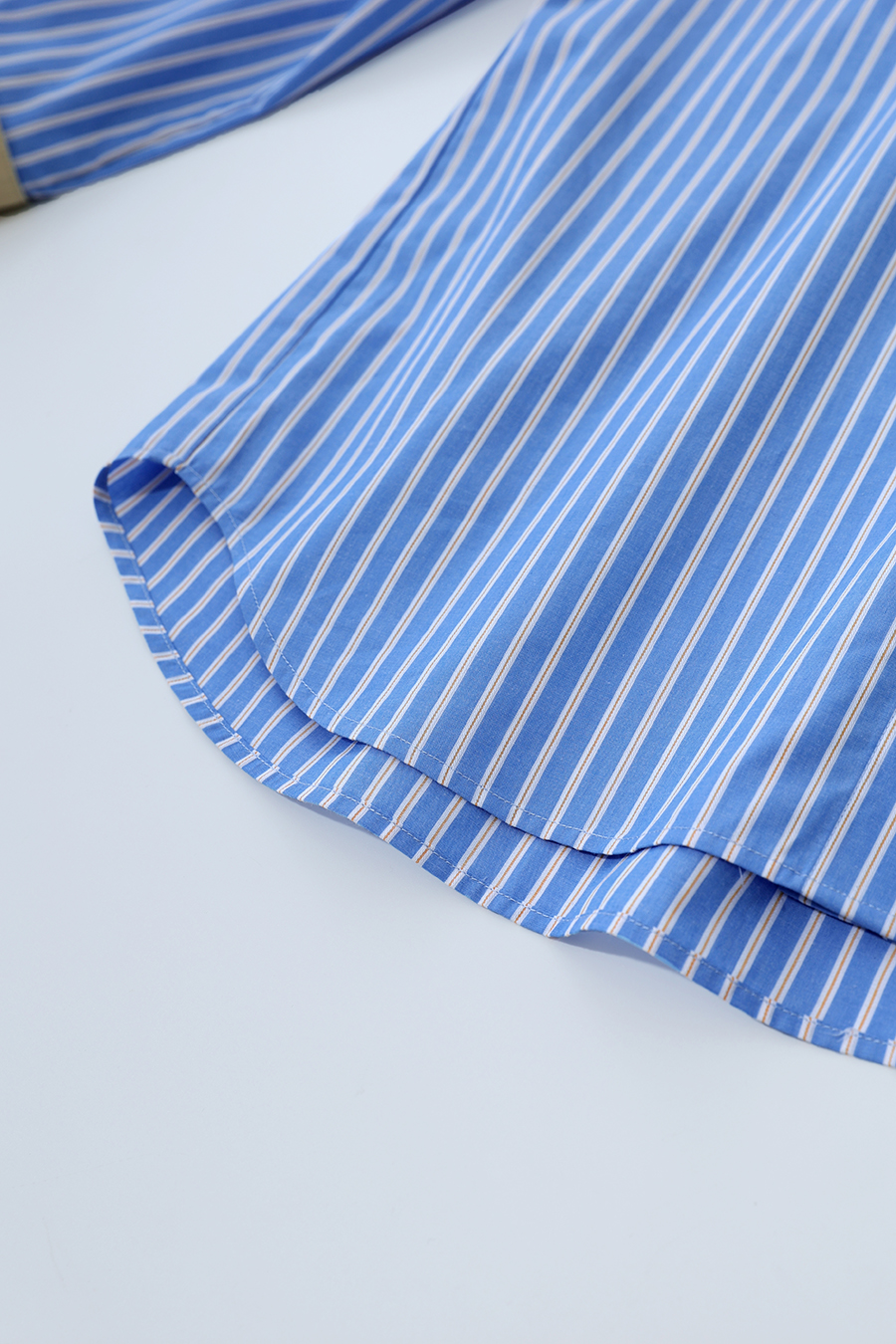 Printed Embroidered Striped Shirt