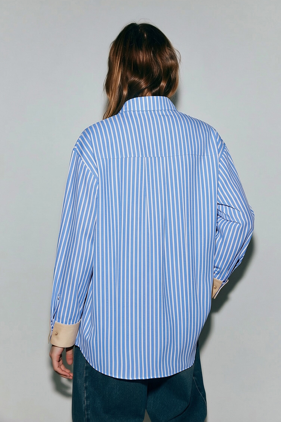Printed Embroidered Striped Shirt