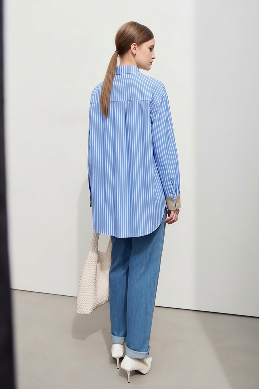 Printed Embroidered Striped Shirt