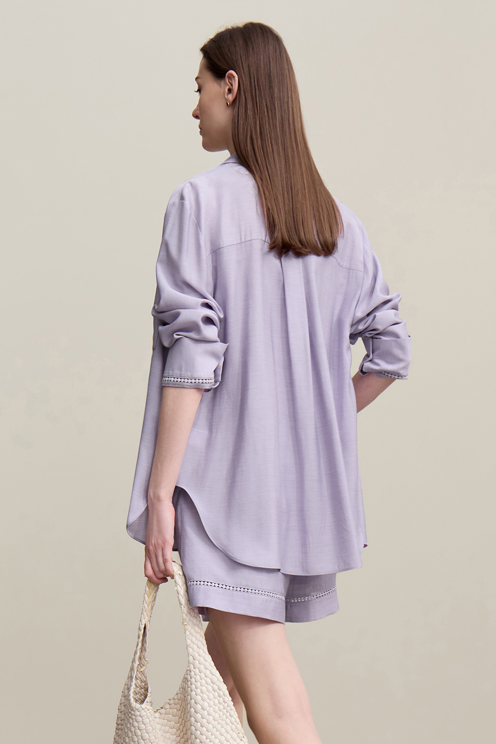 Contrast Button Loose Shirt