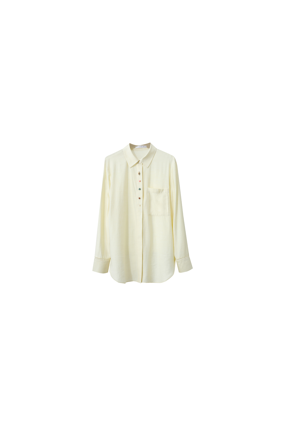 Contrast Button Loose Shirt