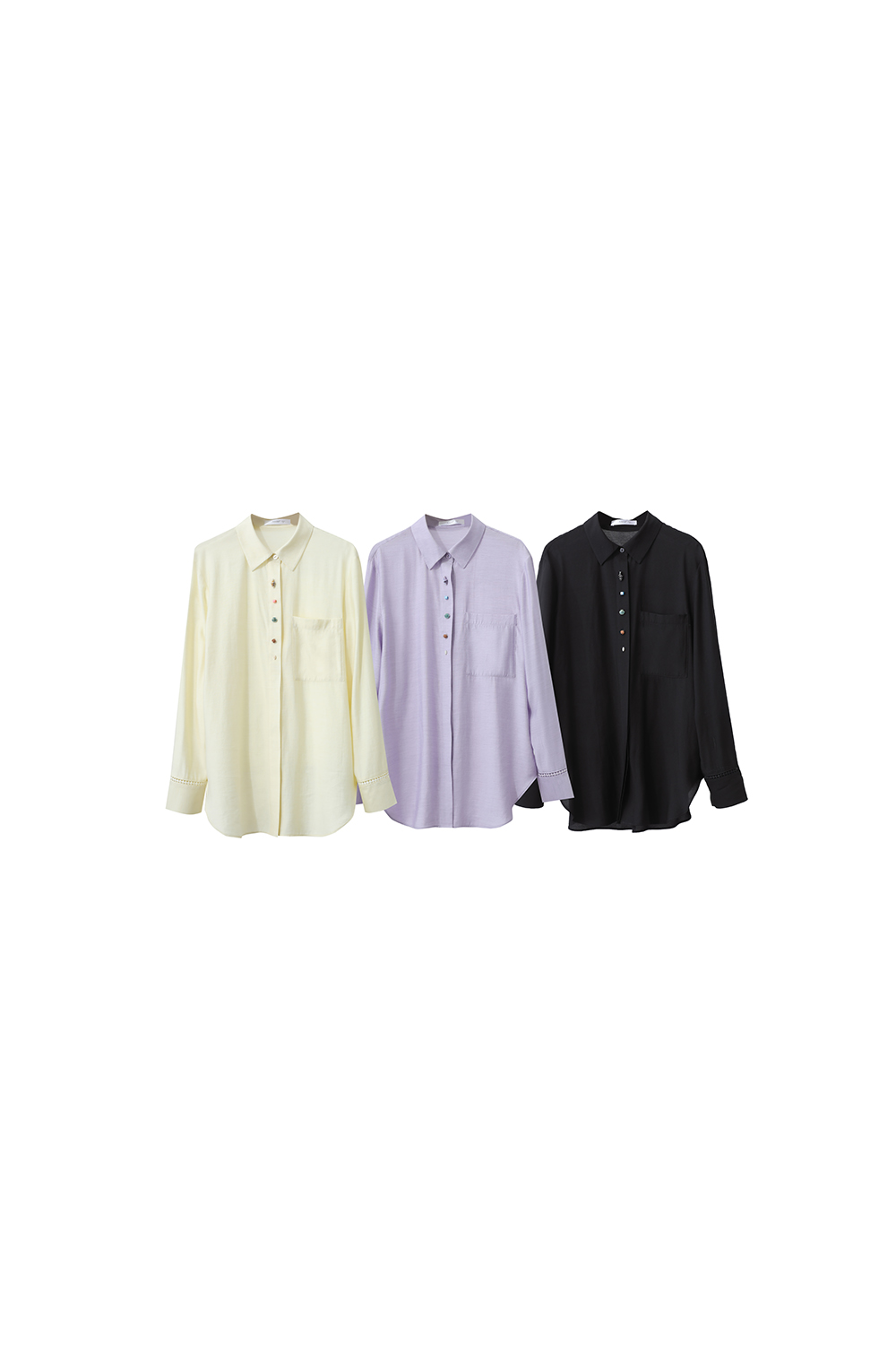 Contrast Button Loose Shirt