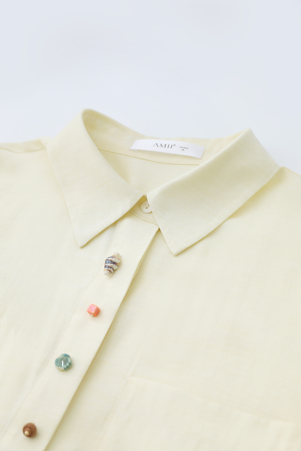 Contrast Button Loose Shirt