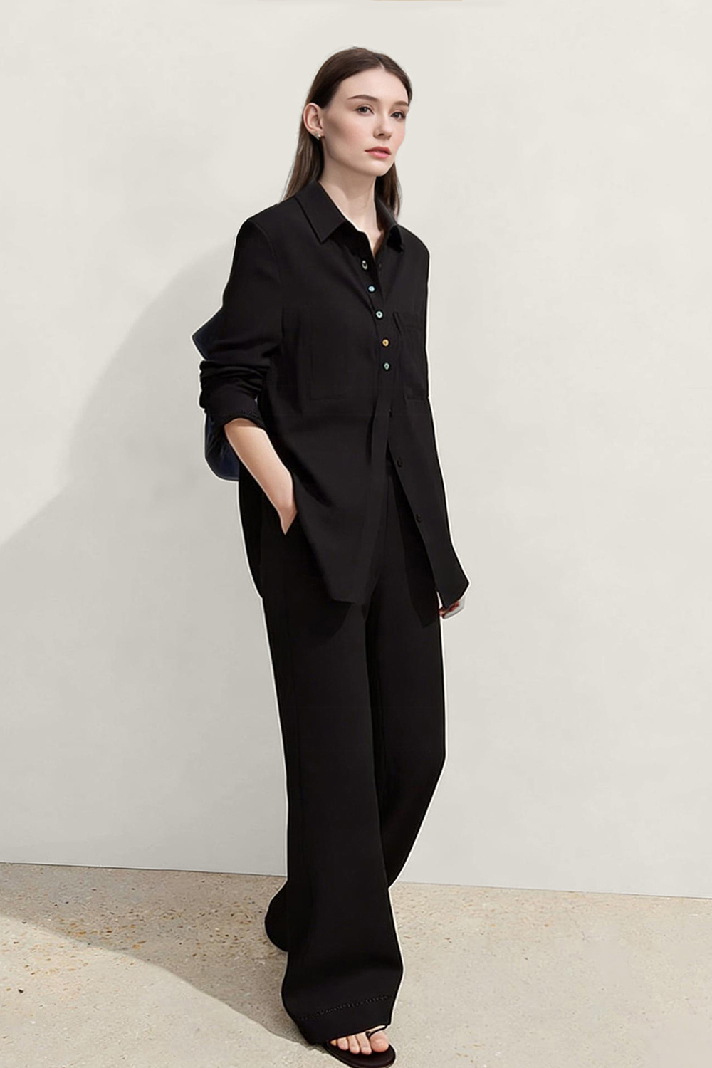 Lace Spliced Casual Pants