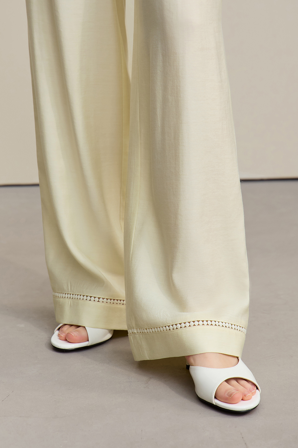 Lace Spliced Casual Pants