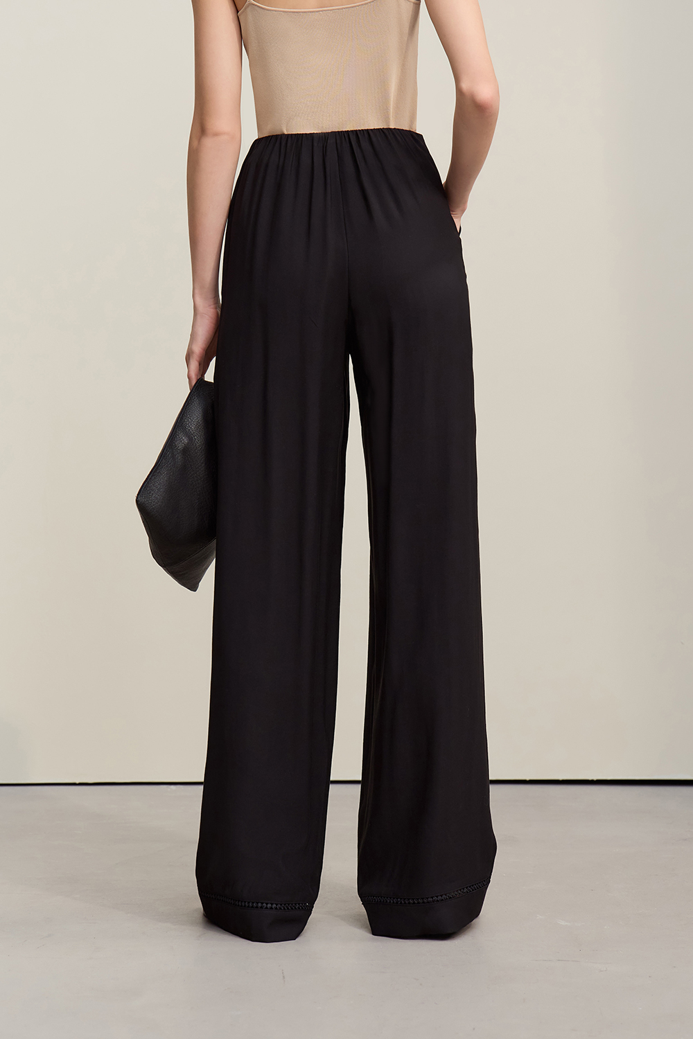 Lace Spliced Casual Pants