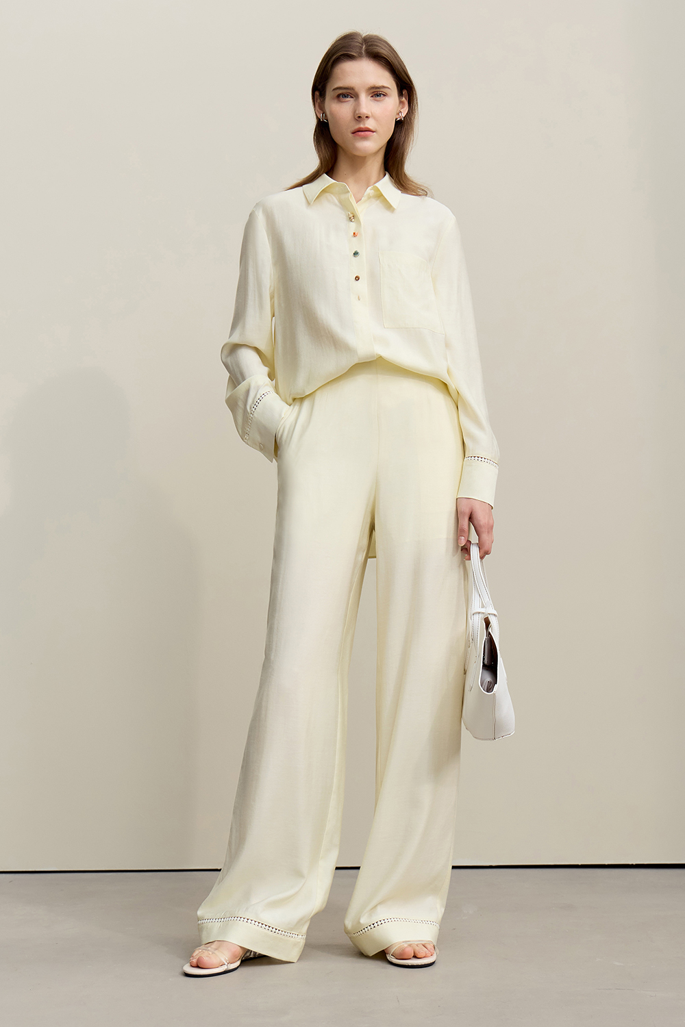 Lace Spliced Casual Pants