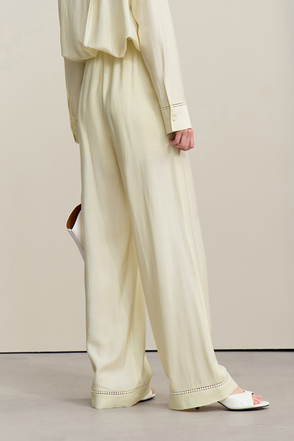 Lace Spliced Casual Pants