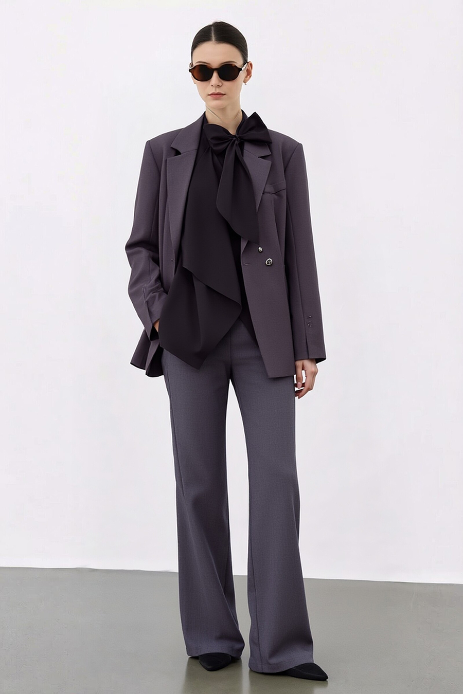 Beaded Ribbon Stand Collar Shirt|AMII