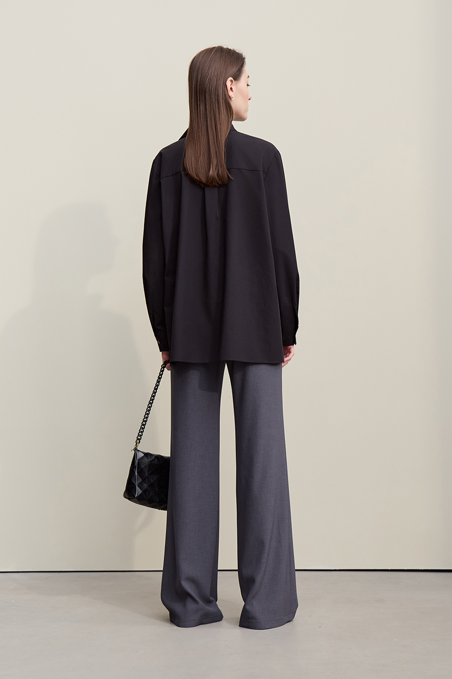 Beaded Ribbon Stand Collar Shirt|AMII-AMII.com