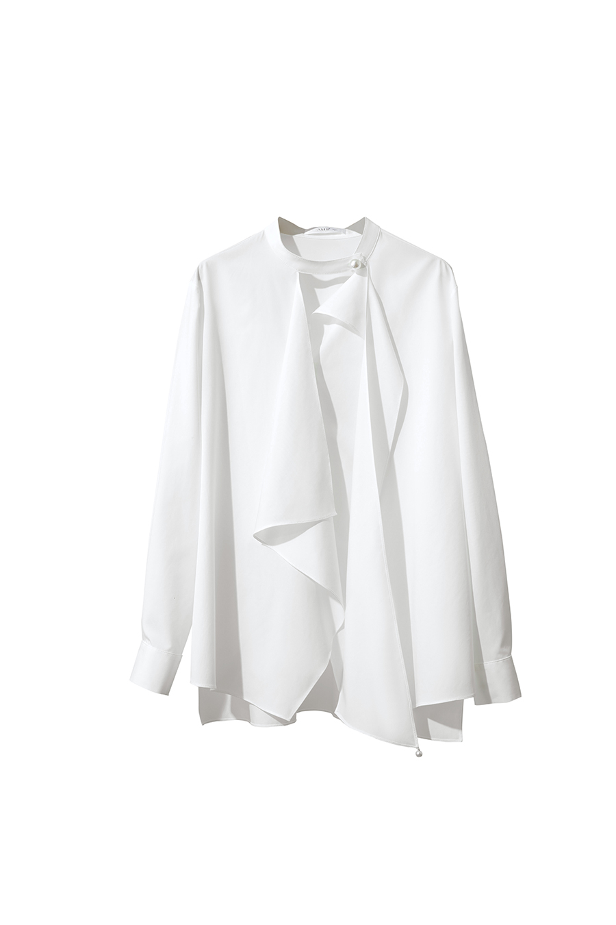 Beaded Ribbon Stand Collar Shirt|AMII-AMII.com