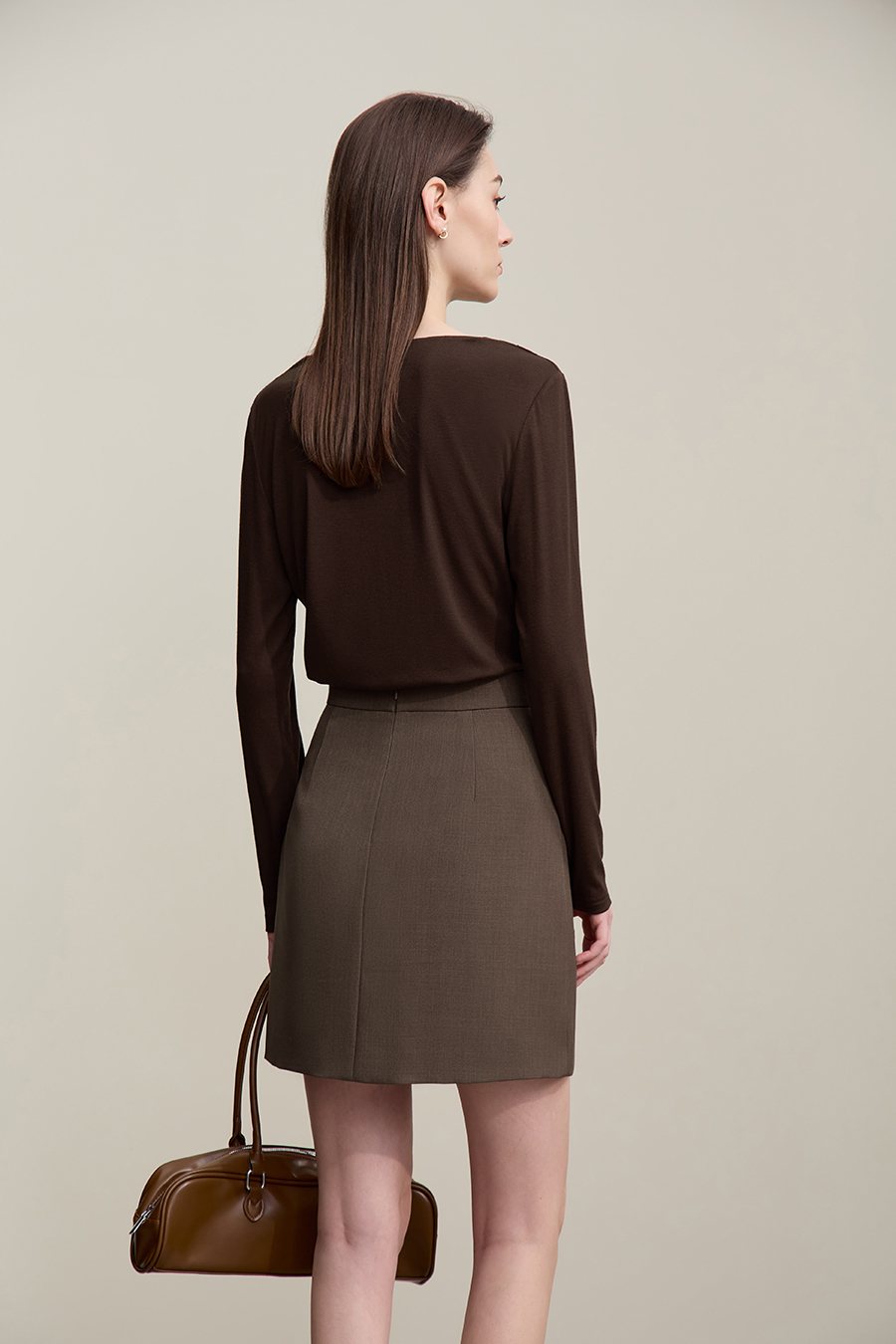 Versatile Cowl Neck Long Sleeve T-Shirt