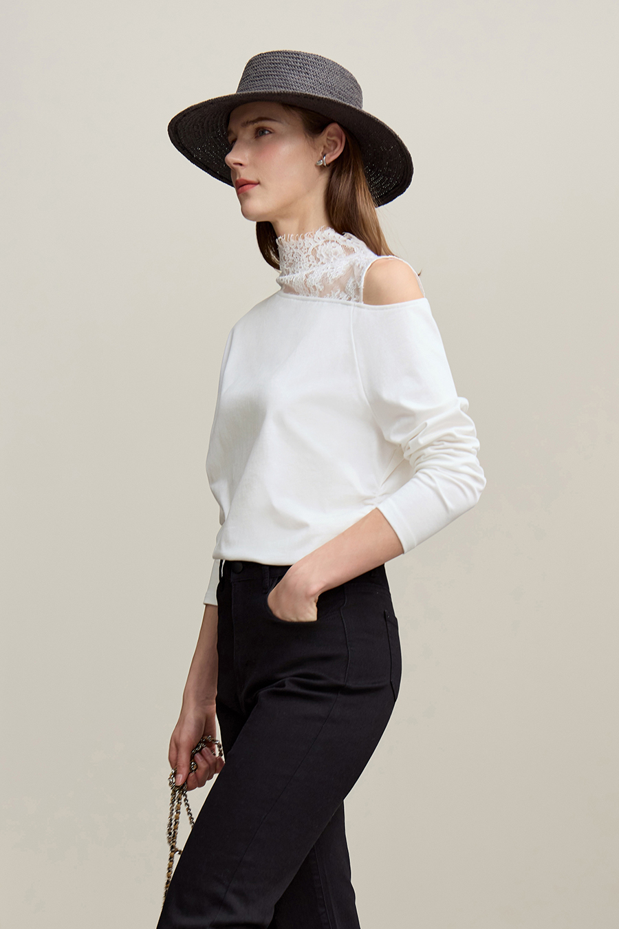 100% Cotton Off-Shoulder T-Shirt