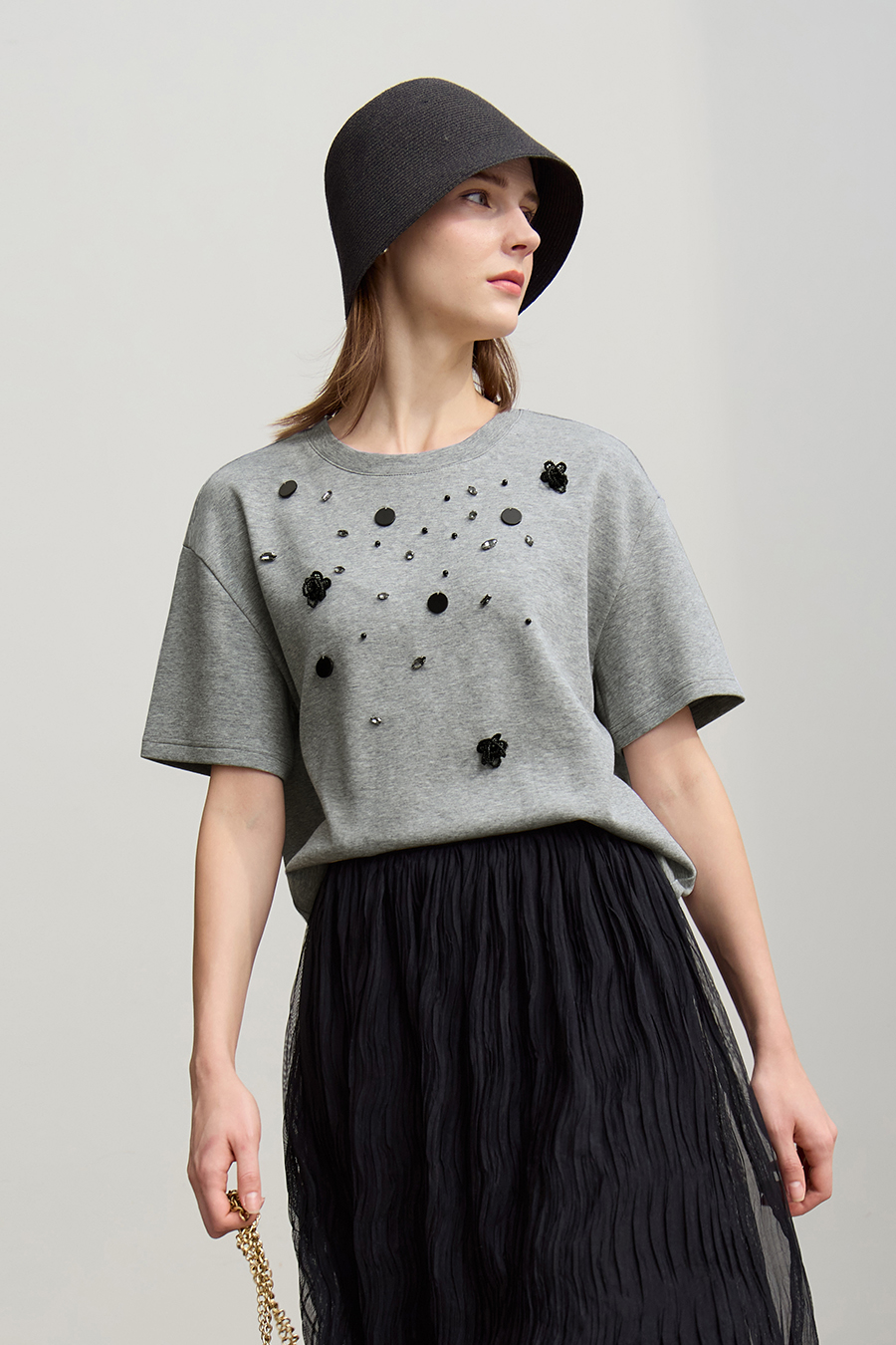 3D Beaded & Rhinestone T-shirt