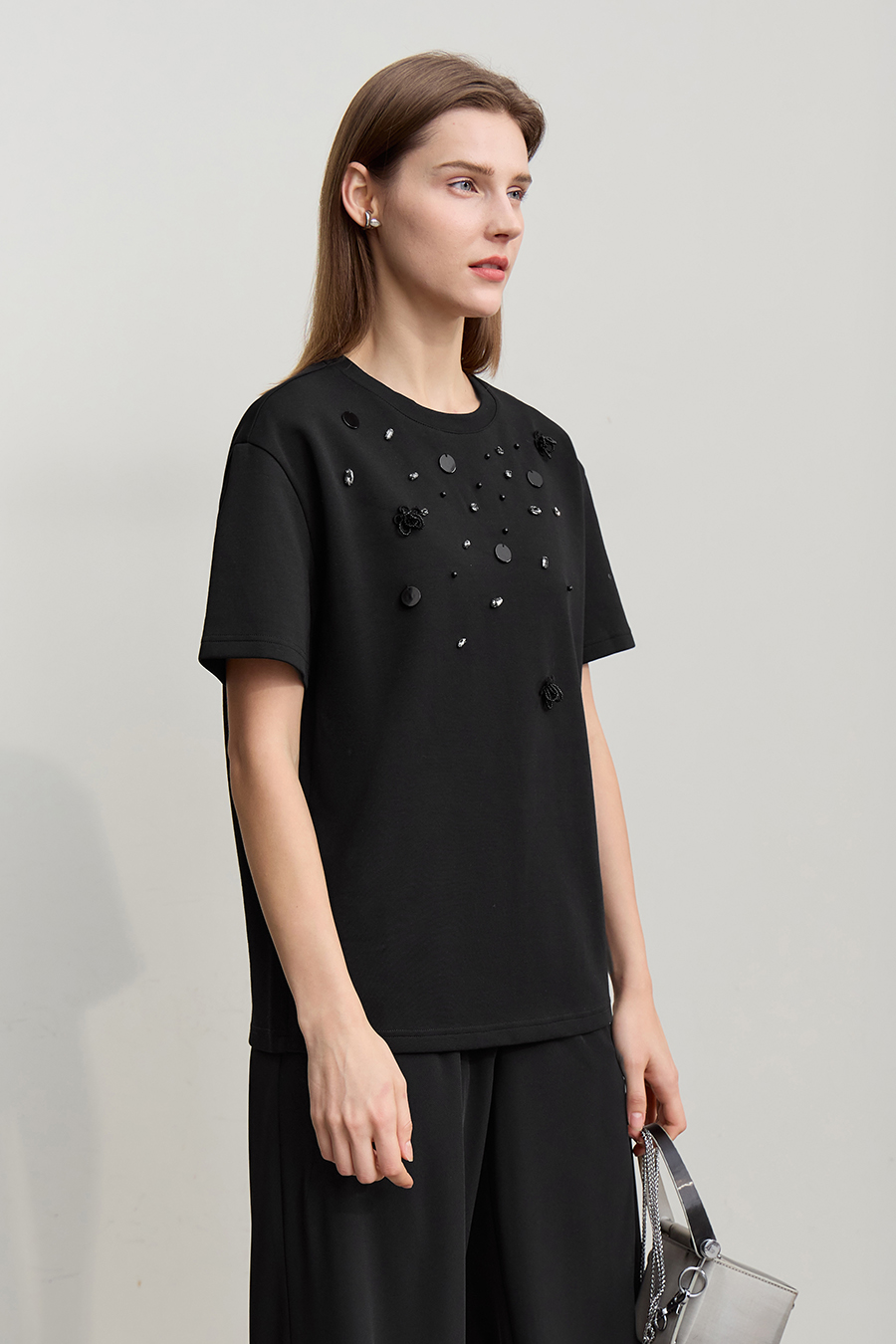 3D Beaded & Rhinestone T-shirt