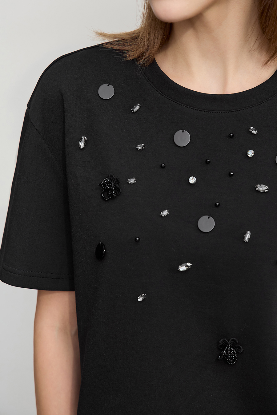 3D Beaded & Rhinestone T-shirt