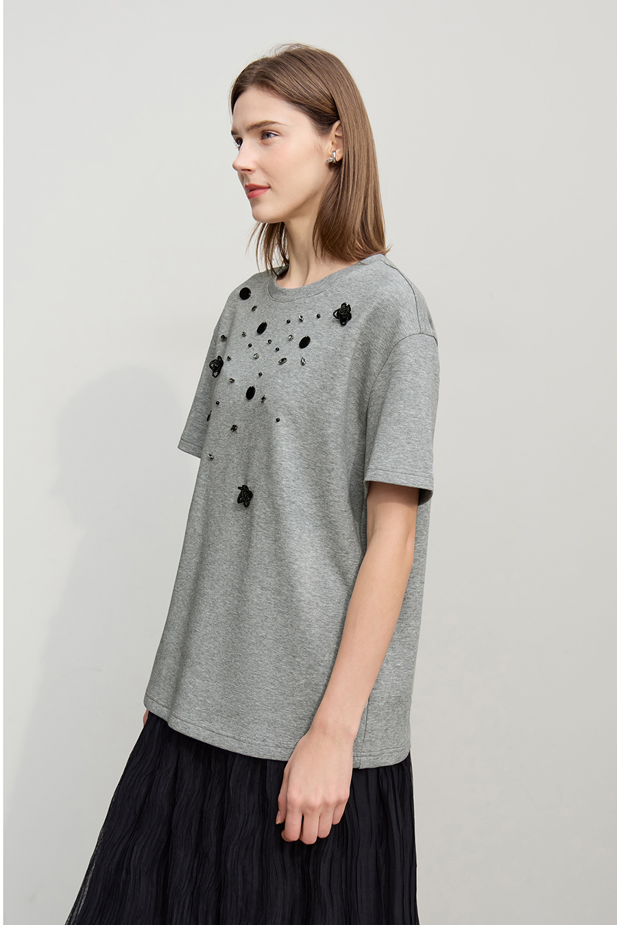 3D Beaded & Rhinestone T-shirt