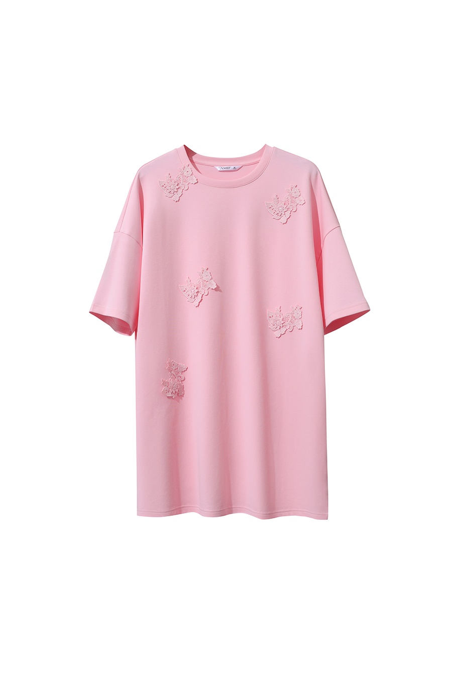 Lace Spliced Air Layer T-Shirt