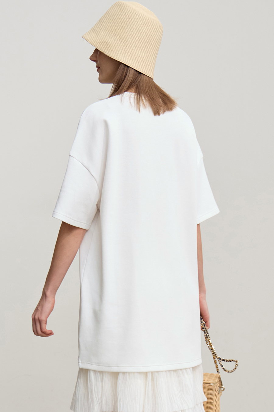 Lace Spliced Air Layer T-Shirt