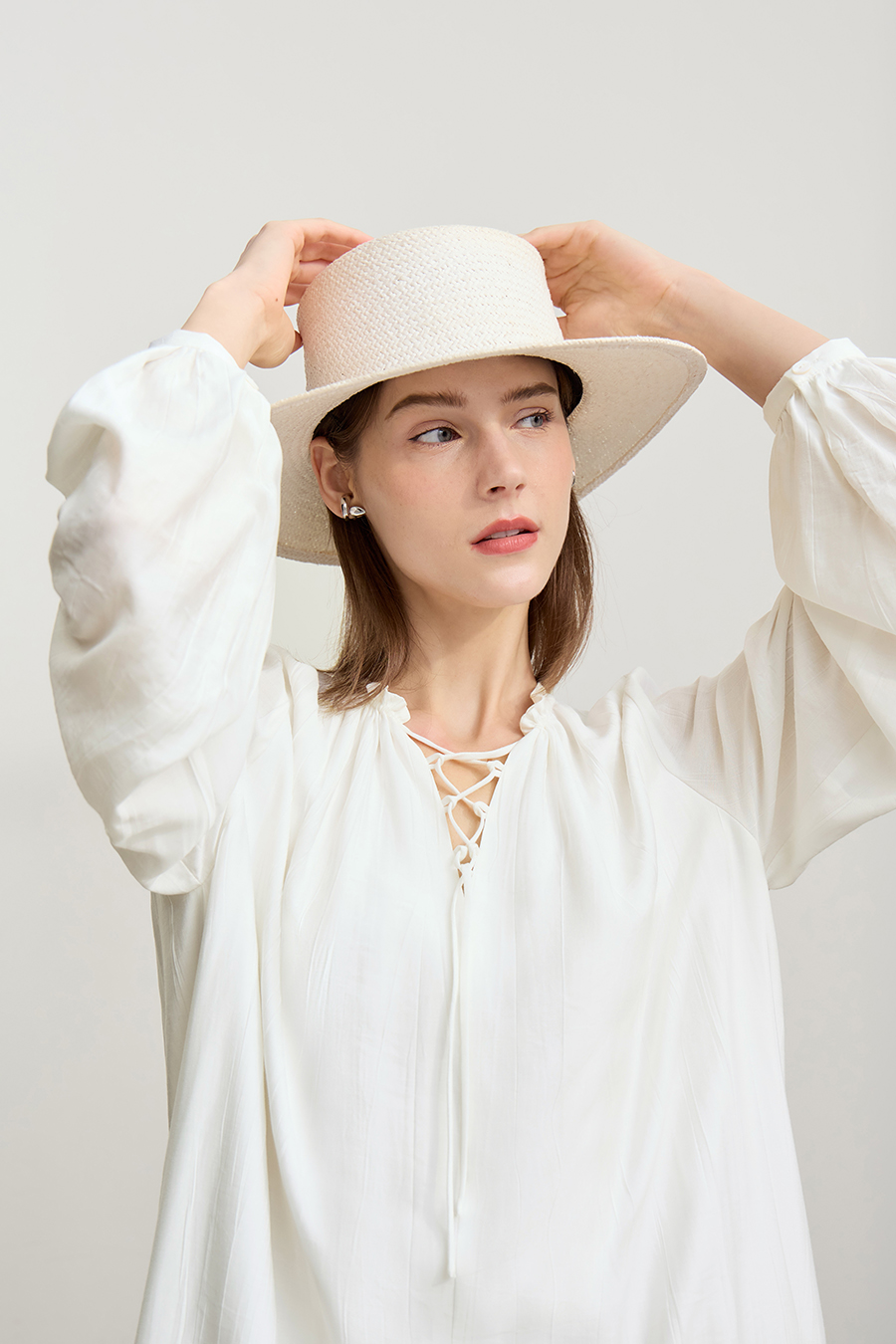 Tie Long Sleeve Ruffle Dress