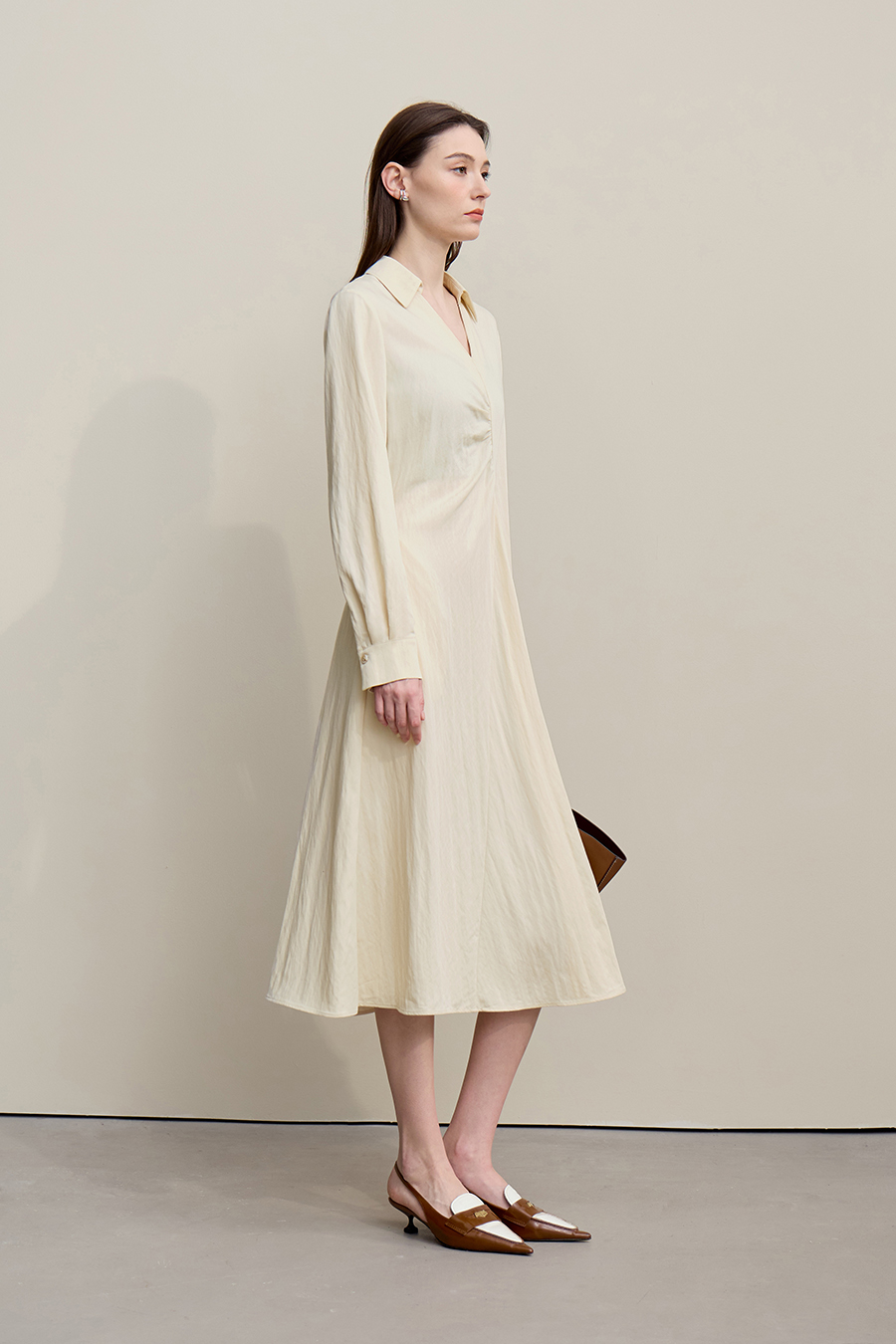 Fitted gathered dress|AMII